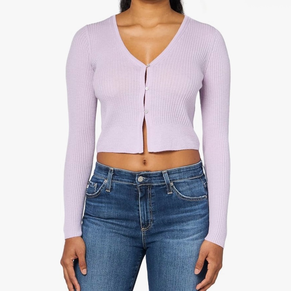 Hard to find ultra soft Sweet Pea (Lavender) Ribbed Button-Up Cardigan